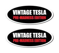 Lot de 2 autocollants amusants anti-Elon Vintage Pre Madness Edition pour pare-chocs de voiture Elon Musk Tesla ! I Bought This Before Elon Went Crazy Vinyl Decal (Ellipse)
