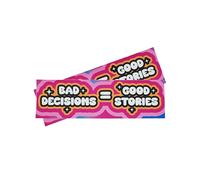 Lot de 2 autocollants amusants pour voiture, camion, ordinateur portable ou glacière, cadeau amusant pour adultes, amis et collègues de travail - Mauvaises décisions = bonnes histoires