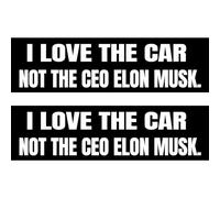 Lot de 2 autocollants anti-Elon pour pare-chocs avec inscription « I Love The CAR NOT The CEO » (carré 27,4 x 7,6 cm)