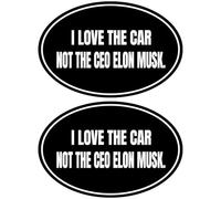 Lot de 2 autocollants anti-Elon pour pare-chocs avec inscription « I Love The CAR NOT The CEO » (rond, 15,2 x 10,2 cm)