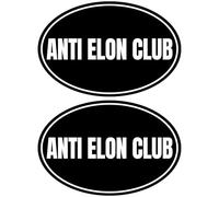 Lot de 2 autocollants anti-Elon pour pare-chocs de voiture, ordinateur portable, mur, fenêtre (15,2 x 10,2 cm)