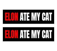 Lot de 2 autocollants anti-Elon pour pare-chocs - I Bought This Before We Knew Elon was Crazy!Funny Tesla Club Autocollant pour voiture Elon Regret! Modèle X Y 3 S en vinyle (Elon are My CAT)