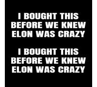 Lot de 2 autocollants anti-Elon pour pare-chocs - I Bought This Before We Knew Elon was Crazy!Funny Tesla Club Autocollant pour voiture Elon Regret! Modèle X Y 3 S en vinyle Blanc