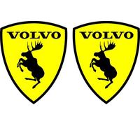 Lot de 2 autocollants avec emblèmes d'élan compatibles avec Volvo - Résistants au lavage automatique - 10 x 8 cm - Protection UV - Se retire sans laisser de traces