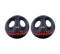 Lot de 2 autocollants avec logo citrouille squelette pour tous les véhicules, portes et fenêtres (noir et rouge)