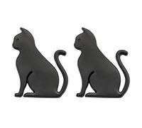 Lot de 2 autocollants avec logo de chat pour tous les véhicules, compartiment à bagages, portes et fenêtres (noir)