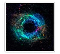 Lot de 2 autocollants carrés 10 cm - Trou noir Concept Espace Galaxie ordinateur portable tablette bagage scrapbooking #21236