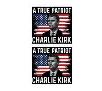 Lot de 2 autocollants Charlie Kirk Forever in Our Hearts True American Hero pour pare-chocs de voiture, RIP Charlie Kirk Silenced But Not Forgotten Freedom Worth Fighting Fly High in Lovin Memory