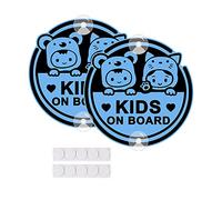 Lot de 2 autocollants de 13,8 cm pour voitures, motif koala mignon en PVC, panneau d'avertissement de sécurité pour fenêtre arrière de voiture (2 pièces, ventouse bleue)