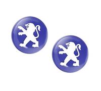 Lot de 2 autocollants de 15 mm de diamètre - Bleu - Convient pour voiture Peugeot avec logo de voiture - Pour clé, télécommande, etc. - Autocollant avec emblème (15 mm Peug. 2 pièces en bleu)