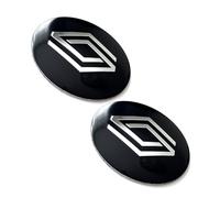 Lot de 2 autocollants de 56 mm, 60 mm, 65 mm, compatibles avec le style Renault. Pour tuning, cache-moyeux, capsules, etc. Autocollants avec emblème (56 mm)