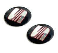 Lot de 2 autocollants de 65 mm de diamètre compatibles avec S.eat_Auto Style avec logo. Pour tuning automobile, caches, capuchons, etc. Autocollants avec emblème Avec une protection en silicone