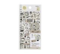 Lot de 2 autocollants de masquage à décoller et à coller [motif monotone/café] Décoration de carnet mignon 826