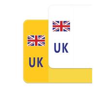 Lot de 2 autocollants de plaque d'immatriculation pour voiture du Royaume-Uni pour conduite en Europe, autocollants en vinyle de qualité supérieure, Union Jack, conforme à la réglementation