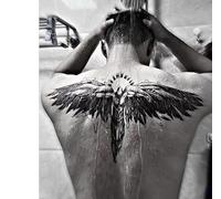 Lot De 2 Autocollants De Tatouage Temporaire À Base De Plantes, Faux Jus D'Ailes Arrière D'Ange Déchu, Pour Femme Et Homme, Semi-Permanent, Non Réfléchissant, Étanche, Durée De 2 Semaines