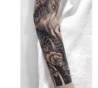 Lot De 2 Autocollants De Tatouage Temporaire À Base De Plantes, Faux Poisson Koi, Jus De Sakura, Pour Femmes Et Hommes, Semi-Permanents, Non Réfléchissants, Imperméables, Durée De 2 Semaines
