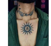 Lot De 2 Autocollants De Tatouage Temporaire À Base De Plantes, Faux Totem, Ailes, Poitrine, Jus De Soleil, Femme, Homme, Semi-Permanent, Non Réfléchissant, Étanche, Durée De 2 Semaines