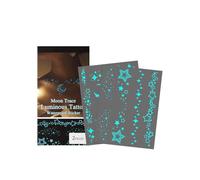 Lot de 2 autocollants de tatouage temporaires lumineux pour environnements sombres à broder rapide pour costume de décoration formules UV autocollants corporels réactifs