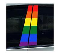 Lot De 2 Autocollants De Voiture Avec Drapeau Arc-en-ciel, Fierté Intersexe, LGBT, Pour Montant B, Étanches Et Durables(TYPE A)