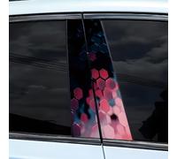 Lot de 2 autocollants de voiture en vinyle 3D Structure en nid d'abeille B Colonnes Autocollants imperméables pour portes Protection solaire Résistant aux rayures Personnalisés Autocollants de voiture