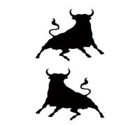 Lot de 2 autocollants de voiture taureau espagnol, 13 x 10 cm, autocollants décoratifs universels pour voiture de course de moto | #AZ185 (noir)