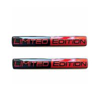 Lot de 2 autocollants décoratifs en métal, édition limitée, for carrosserie, coffre, arrière, côté voiture(Black red 2pc)