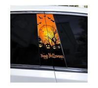 Lot De 2 Autocollants Décoratifs Pour Portières Et Fenêtres De Voiture Scènes Colorées D'Halloween Autocollant Pour Pilier Central De Voiture DIY(I)
