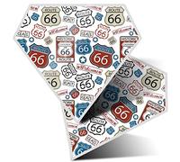 Lot de 2 autocollants diamant 7,5 cm - Route 66 Highway USA Road Trip America pour ordinateurs portables, tablettes, bagages, scrapbooking, réfrigérateurs, #8137