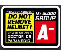 Lot de 2 autocollants « Do Not Remove Helmet, Blood Group » pour moto, autocollants d'avertissement en cas d'accident, instructions (français non garanti) (2, A-)