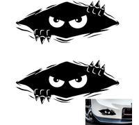 Lot de 2 autocollants drôles de monstres pour voiture - Noir - Étanche - 3D - Voyeurisme - Yeux - Pour moto, fenêtre, mur, ordinateur portable