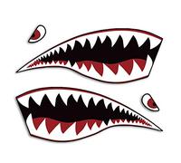 Lot de 2 autocollants en forme de gueule de requin pour voiture, moto, casque, tuning, résistant aux intempéries