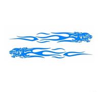 Lot de 2 autocollants en PET 35 x 5 cm réfléchissant pour voiture et moto Bleu