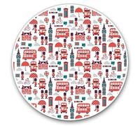 Lot de 2 autocollants en vinyle 7,5 cm - icônes londoniennes, anglaises et bus amusants pour ordinateurs portables, tablettes, bagages, scrapbooking, réfrigérateurs, cadeau cool #14506, 10 cm