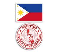 Lot de 2 autocollants en vinyle aux Philippines de 10 cm de large - Carte des Philippines pour vacances, aventure, voyage, scrapbooking, cadeau #78682