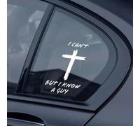 Lot de 2 autocollants en vinyle avec croix chrétienne « I Can't But I Know A Guy Jesus Christian Cross » pour pare-chocs, fenêtres, ordinateurs portables, bouteilles d'eau, autocollants, 16,5 x 9,9 cm