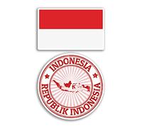 Lot de 2 autocollants en vinyle de 10 cm de large - Carte d'Asie d'Indonésie, vacances, aventure, voyage, scrapbooking - #78684