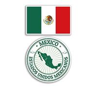 Lot de 2 autocollants en vinyle de 10 cm de large - Carte du Mexique - Pour vacances, aventure, voyage, scrapbooking - Cadeau #78675