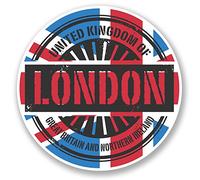 Lot de 2 autocollants en vinyle de 10 cm de Londres Angleterre britannique pour bagages de voyage #6026 (10 cm x 10 cm)