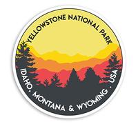 Lot de 2 autocollants en vinyle de 10 cm de Yellowstone pour parc national - USA autocollant bagages #20201 (10 cm de largeur)