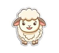 Lot de 2 autocollants en vinyle de 10 cm en forme de mouton - Agneau de la ferme animal Kawaii Yeux personnages pour enfants dessins animés mignons filles garçons scrapbooking autocollant #81995