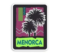 Lot de 2 autocollants en vinyle de 10 cm Minorque Espagne - Vacances Voyage Bagages #20539 (10 cm de haut)