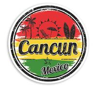 Lot de 2 autocollants en vinyle de 10 cm - Motif drapeau du Mexique - 10 cm de large