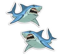 Lot de 2 autocollants en vinyle de 10 cm - Motif requins - #70585