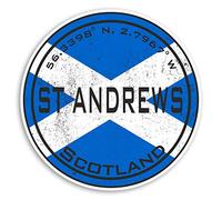 Lot de 2 autocollants en vinyle de 10 cm St Andrews Écosse - Drapeau de golf - Bagages #20446, 10cm Wide