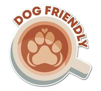 Lot de 2 autocollants en vinyle de 15 cm adaptés aux chiens - Café Café Pub Chiens Animaux de compagnie autorisés Welcome Shop Sign Notice Small Business Taxi Sticker #83042