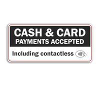 Lot de 2 autocollants en vinyle de 15 cm pour paiement en espèces et par carte - Étiquettes de magasin sans contact pour petites entreprises, hôtels, taxi, crédits #81670