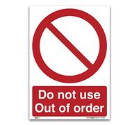 Lot de 2 autocollants en vinyle « Do not use out of order » A5 210 x 148 mm