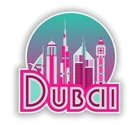 Lot de 2 autocollants en vinyle Dubaï 10 cm/100 mm