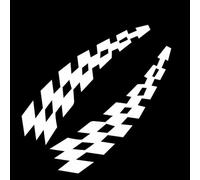 Lot de 2 autocollants en vinyle haute performance avec motif drapeau de course pour une utilisation sur l'extérieur de l'automobile, y compris les pare-chocs et les pièces de garniture (blanc)