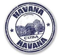 Lot de 2 autocollants en vinyle Havane Cuba pour bagages et bagages - Drapeau cadeau La Habana #4583 (10 cm x 10 cm)